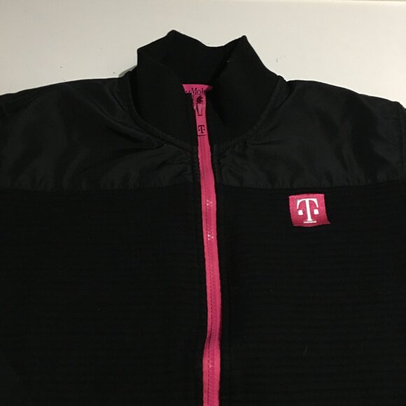 T-Mobile Jacket Mens Small Black Full Zip Employee Ribbed Sweatshirt - Picture 3 of 8